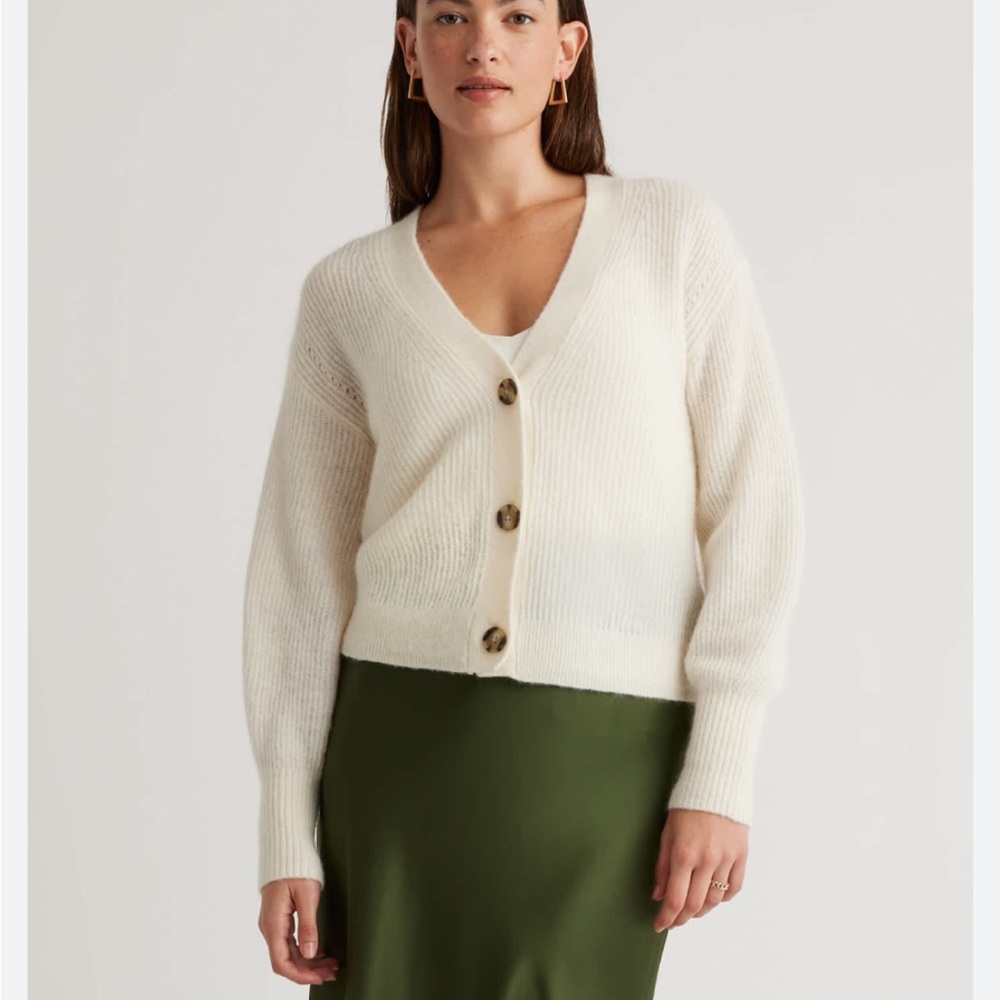 Baby alpaca wool cropped cardigan